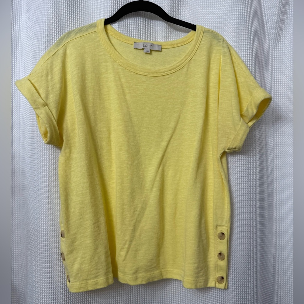 LOFT | Women's Yellow Button-Detail Top